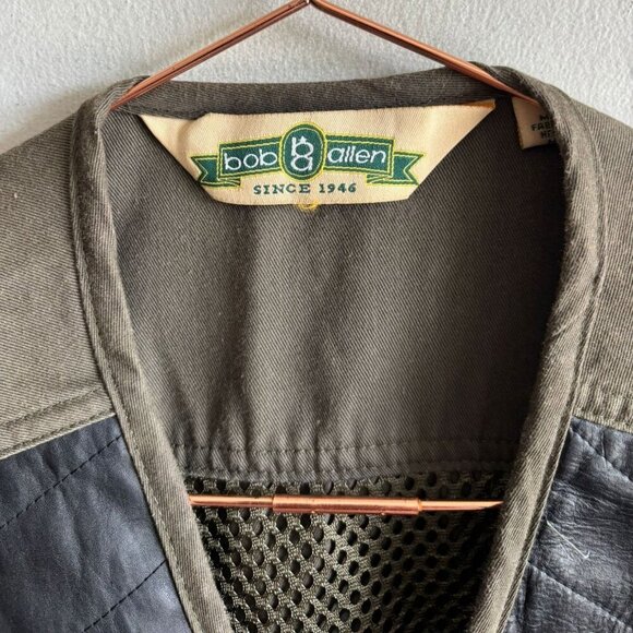 Bob Allen Mens Vintage Shooting Vest Moss Green and Black Size Medium to Large - Picture 8 of 12